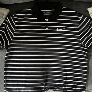 Nike Polo Men’s Black, White & Gray Stripe